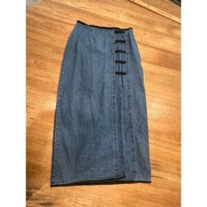 Denim Maxi Skirt with black accents/trim